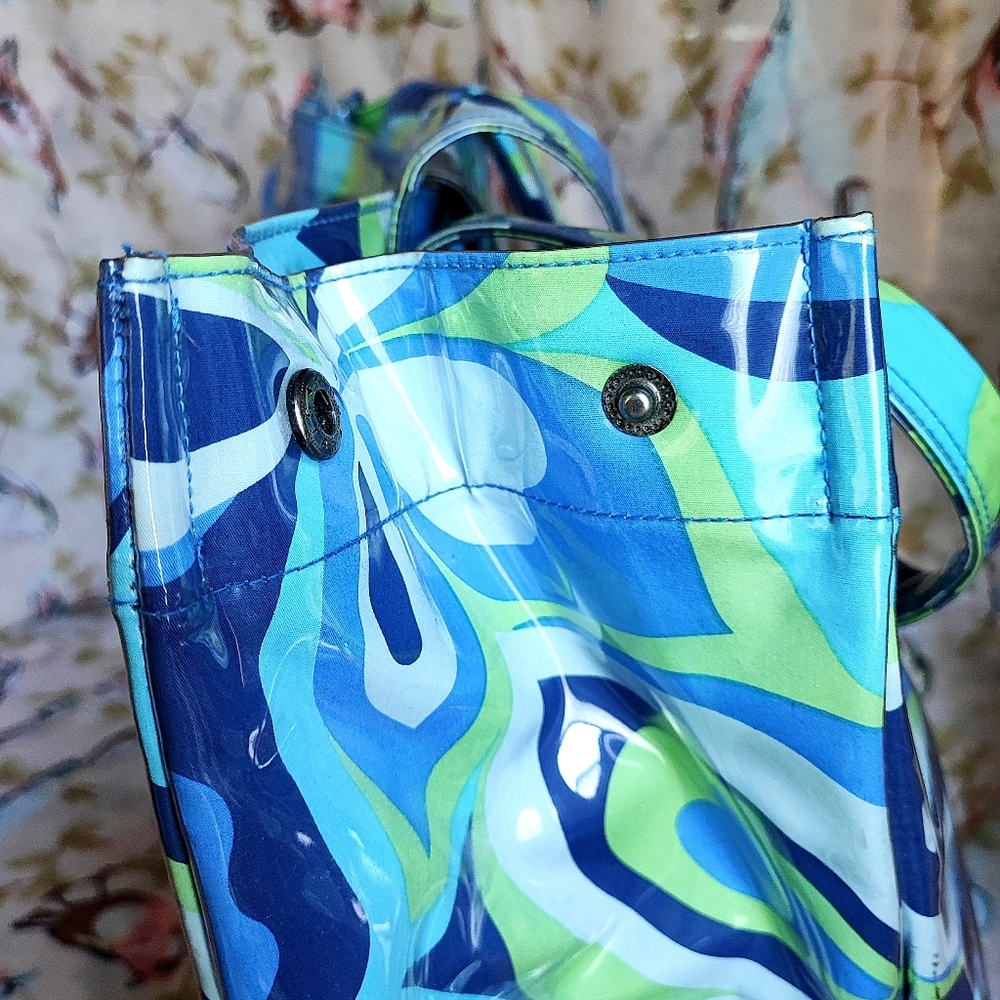 Vintage Roxy Wild Floral 1960s Vibe Flower Power Vinyl Plastic Cover Travel Tote - Picture 12 of 16